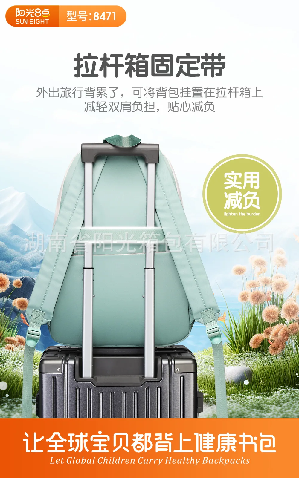 school bag Kids backpack water proof Preschool Ages 6-18 Spine protection Reduce the burden Large capacity