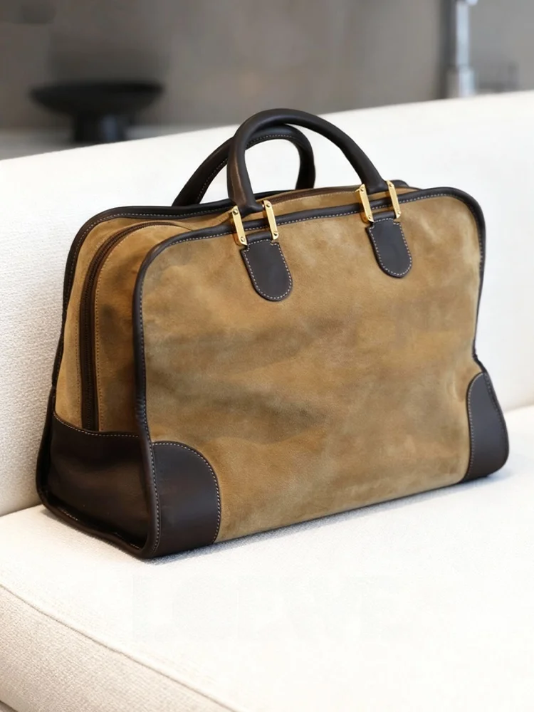 

Коричневая замшевая большая сумка-тоут Capaci, женская новинка 2023 года, роскошный коврик, высококачественная сумка через плечо на одно плечо