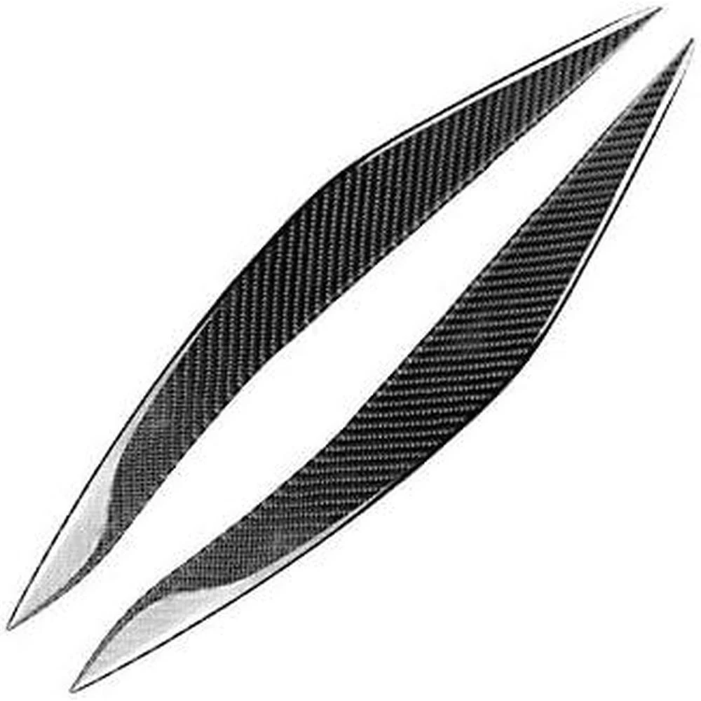 

2Pcs Car Headlight Eyebrow Trim Headlamp Eyelid Cover Trim Carbon Fiber Style For BMW F10 5 Series F18 520li 525 2011-2017