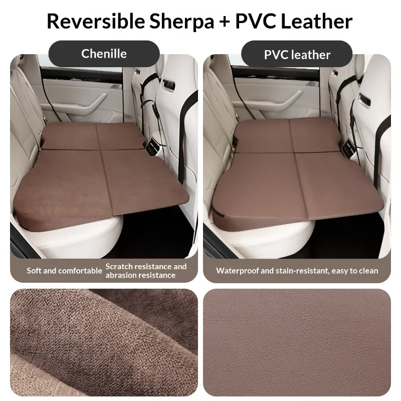 Portable Leakproof Comfortable Quick Road Trip Camping Double Sided Use Car Air Mattress Backseat Travel Bed SUV Car Accessories