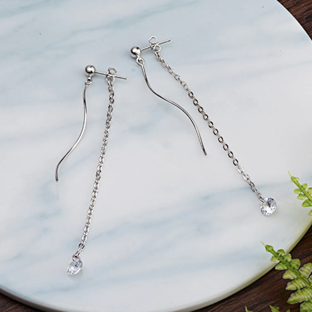 

Long Tassel Earrings Wavy Decorative Ear Dangler Jewelry For Women Sparkle Office Concert Stage Stylish Elegant Gift Wife