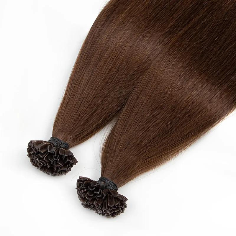 K Tip Hair Extensions Hot Fusion Haarverlenging Echt menselijk haar 1 cm Italië Keratine Lijm Machine Remy 12-24 inch 30 40 50 G/pak