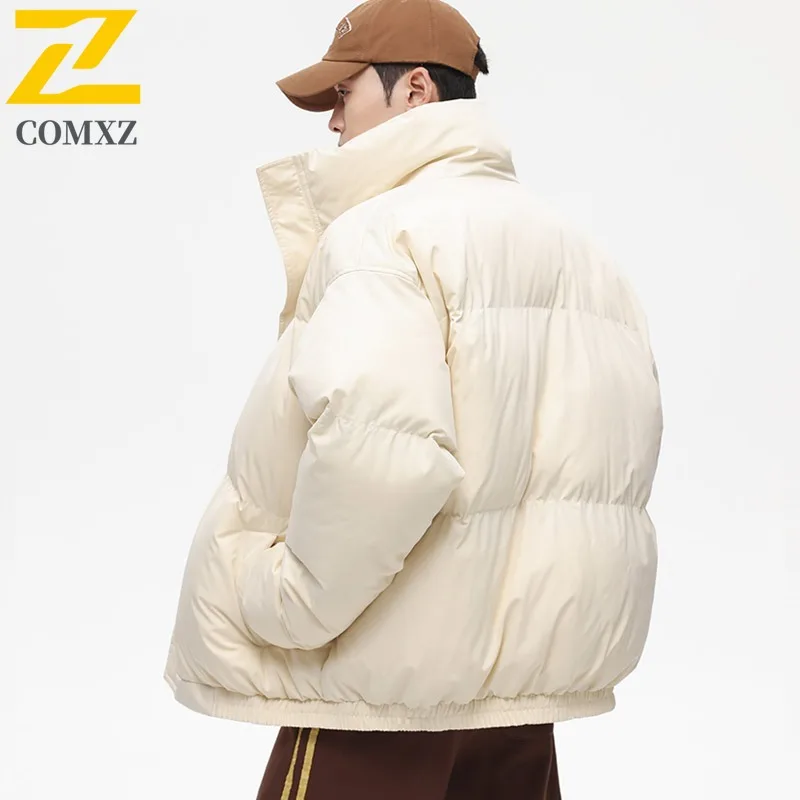 

COMXZ 2025 Men Women Stand Collar Puffer Jacket Winter Casual Japanese Style Coat leisure outdoor sports lightweight windbreaker
