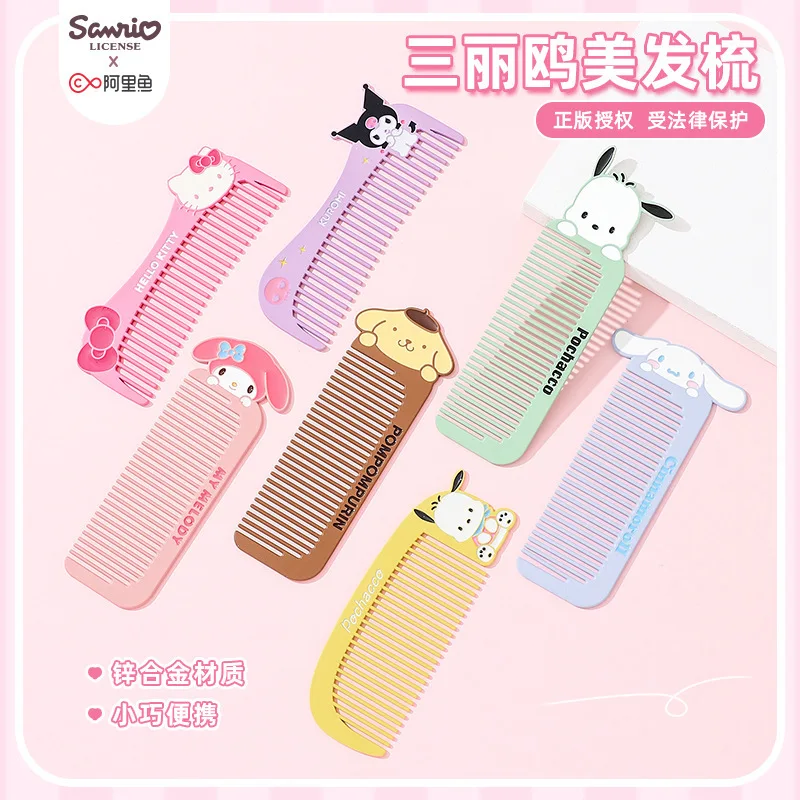 

Anime Sanrio Metal Hair Comb Hello Kitty Cinnamoroll Kuromi Cartoon Three-Dimensional Comb Alloy Mini Hair Comb Children Gift