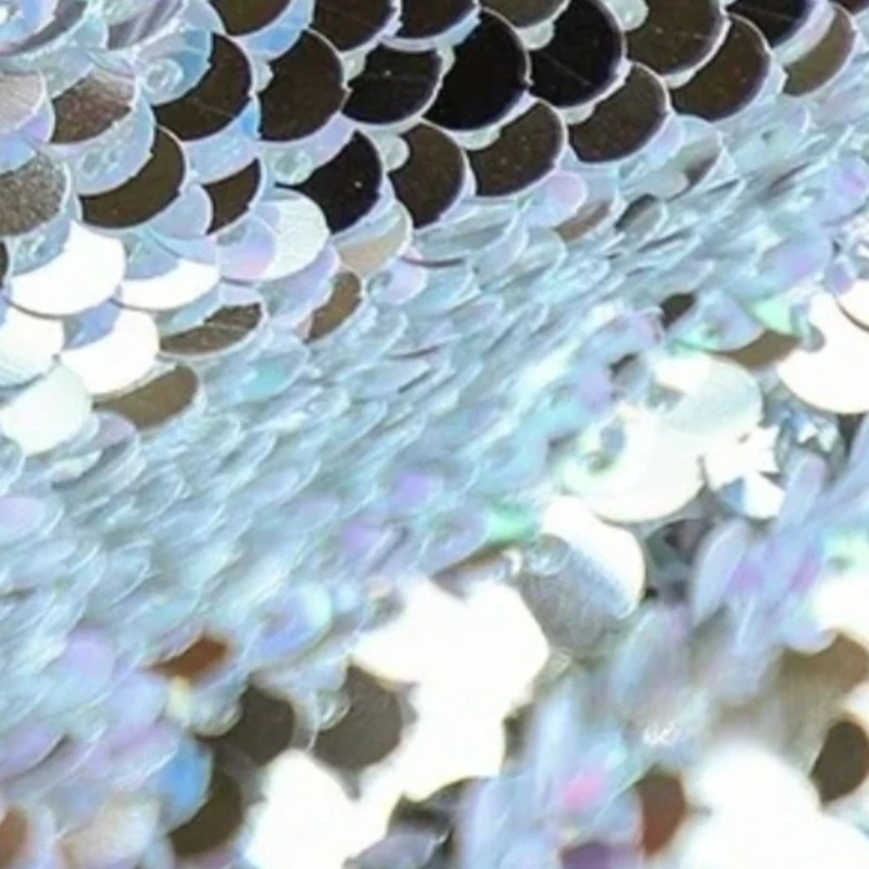 

Sequin Mesh Fabric for Double Sided Two-color Metallic Texture Small Fish Scales Designer Clothing Cloth Diy Sewing By The Meter