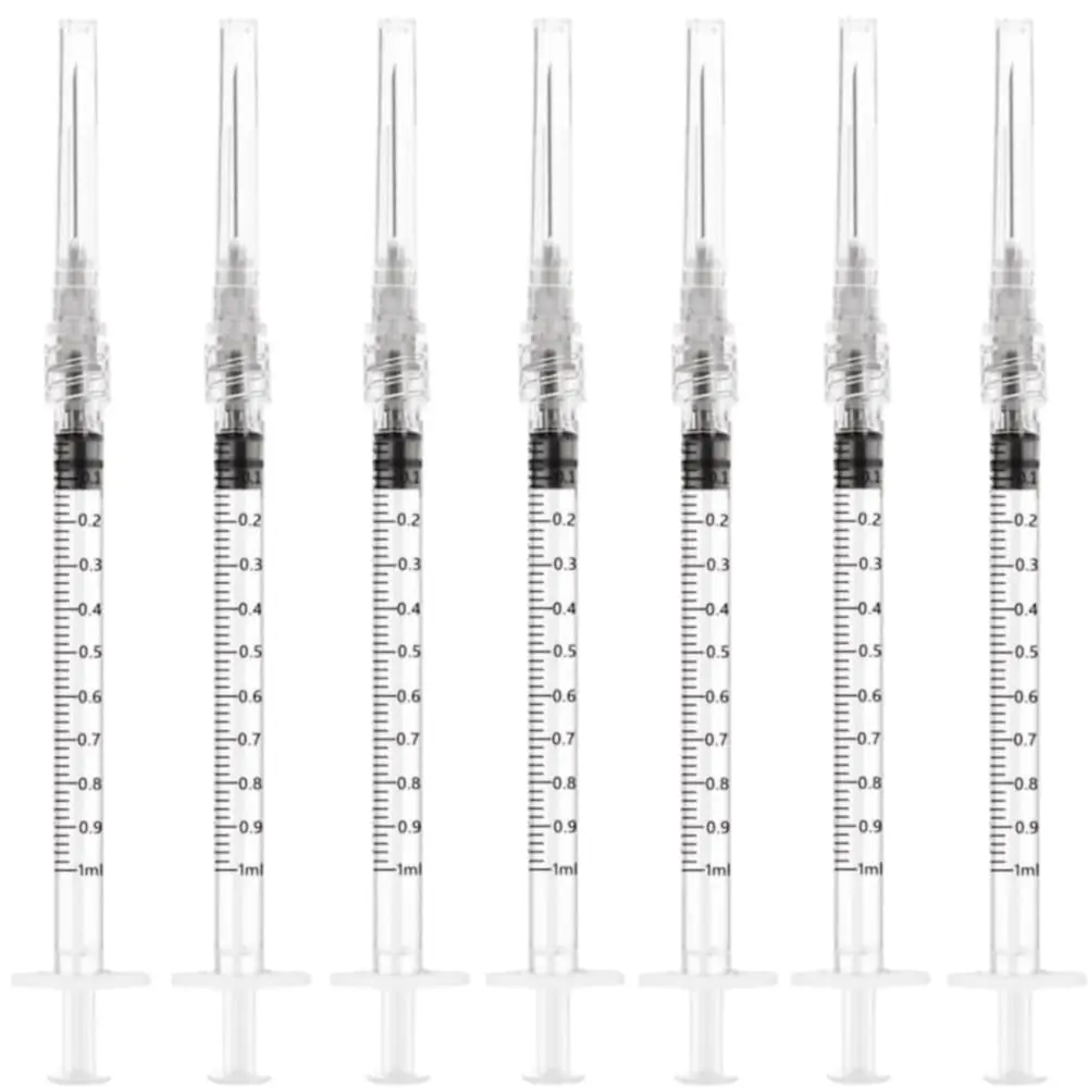 1ml 27g Syringe with Luer Lock Needle 5/30/100 Pack Individually Packaged Lab Science Experiment Teaching Kit Liquid Dispensing