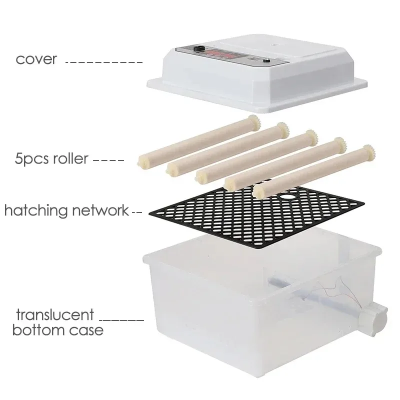 Fully Automatic 16 Eggs Compact Poultry Incubator Energy Saving Dual-Mode Turning for Chicken Duck Goose Bird Hatching