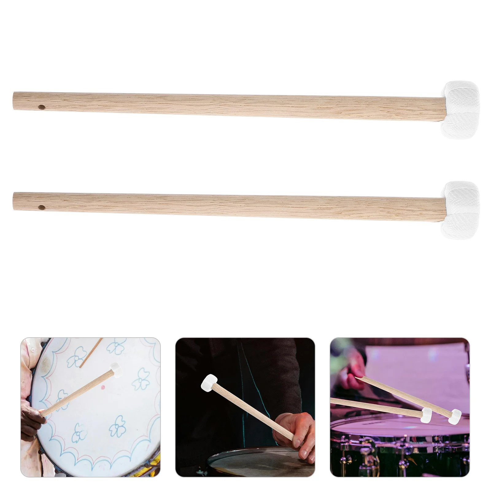 

2 Pcs Small Gong and Drum Mallet Trumpet Hammer Instrument Accessories Percussion Parts Mallets for Musical Wooden Hammers