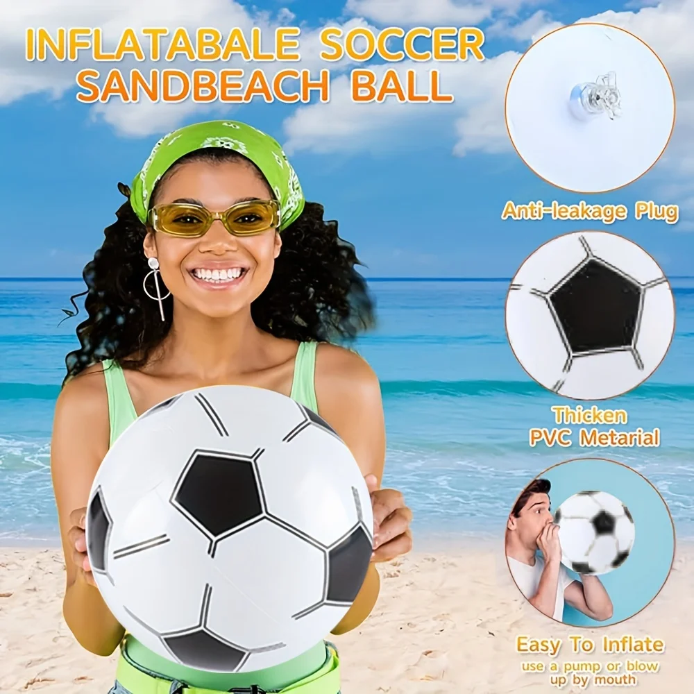1Pc New Cross-Border Inflatable Soccer/Beach Ball/Pool Decor PVC Inflatable Ad Ball, World Cup, Water Inflatable Football