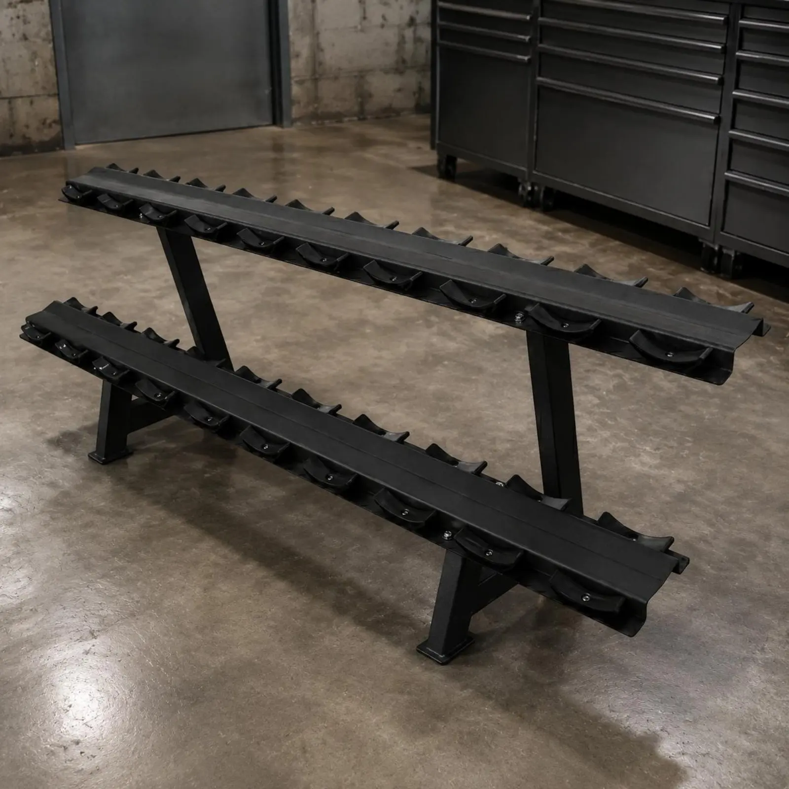 Double Layer Dumbbell Rack Space Saving 10 Pair Dumbbell Rack Fitness Storage Long-Lasting Rounded Bracket Design for Gym Owners