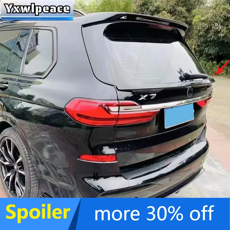 

For BMW X7 G07 2019-2023 Rear Middle Spoiler Trunk Lid Wing ABS Glossy Black / Carbon Fiber Look Body Kit Accessories