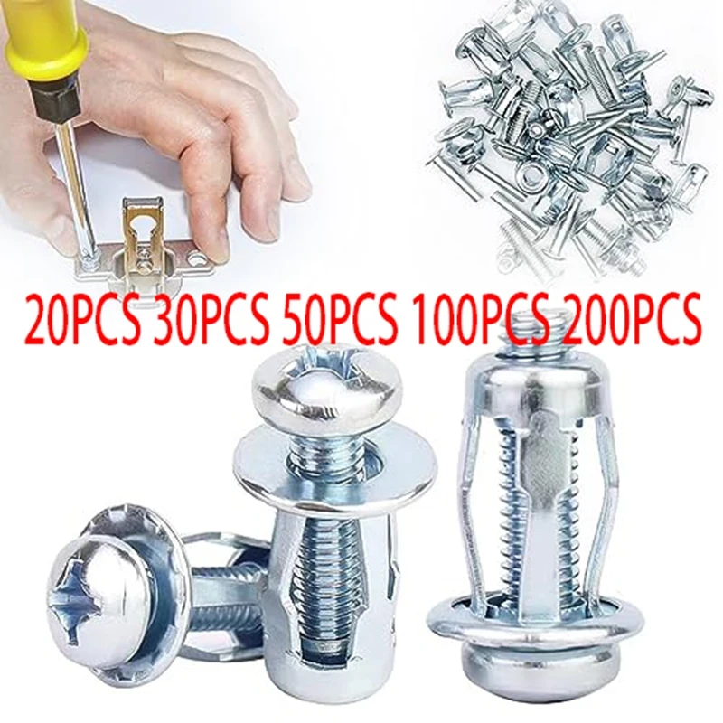 

Expansion Screw Petal Nut, M4 X 20 Petal Shape Metal Nut Jack Nuts Petal For Hollow Wall Iron Plastic Thin Metal Thin Durable A