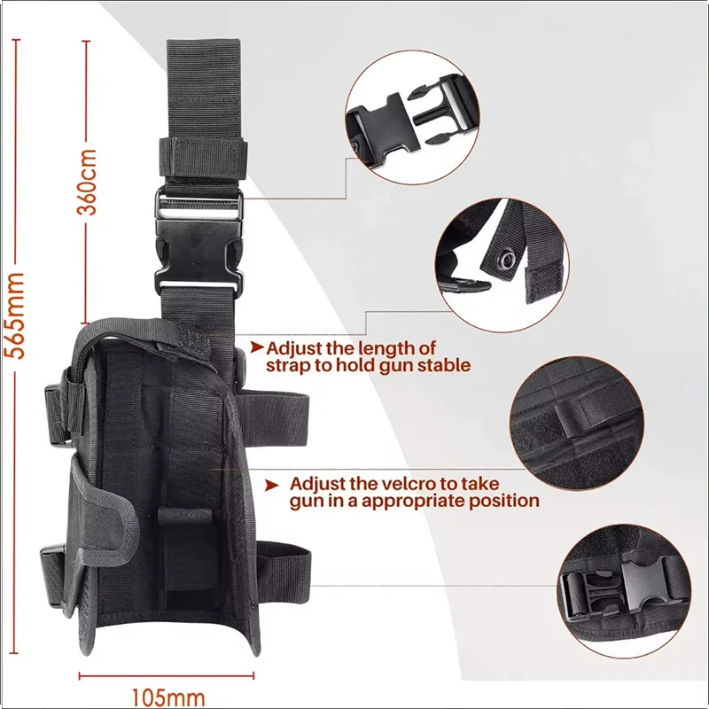 Universele Links Rechter Pistool Holster Tactische Tornado Drop Been Dij Holsters Jacht Militaire Airsoft Glock Pistool Houder Tas