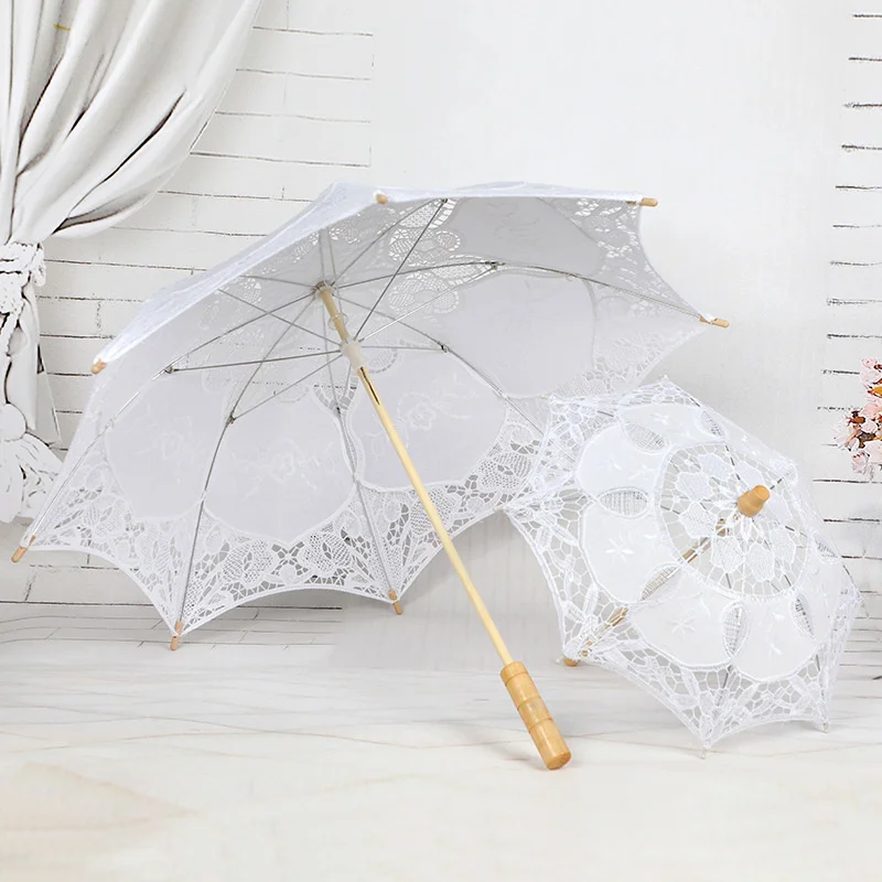 38/60/73CM Cotton Lace Beach Umbrella Wedding Photography Props Umbrella Western Craft Umbrella Sun Umbrella Parasol