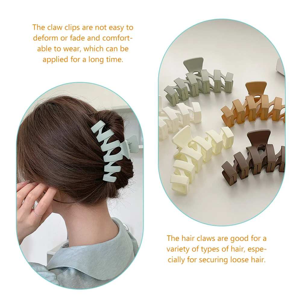 

6 Pcs Claw Clips Large Large Hair Claw Size Hair Clip For Women Durable Plastic Bath Makeup Travel Styling Accessories
