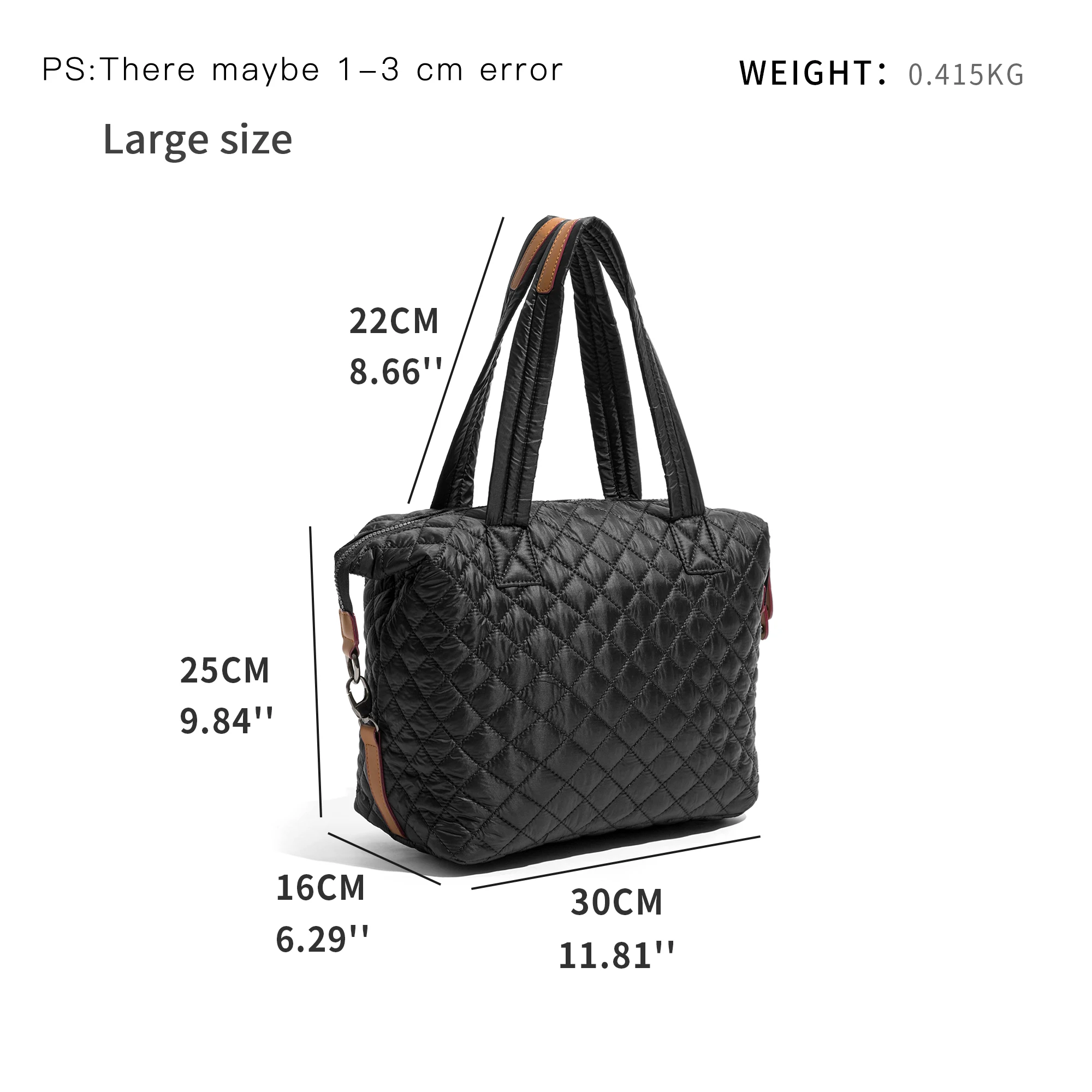 2023 Luxury Design Down Padded Tote Bags Women Quilted Top Handle Handbags Casual Purses Shoulder Bag Female Crossbody Bag