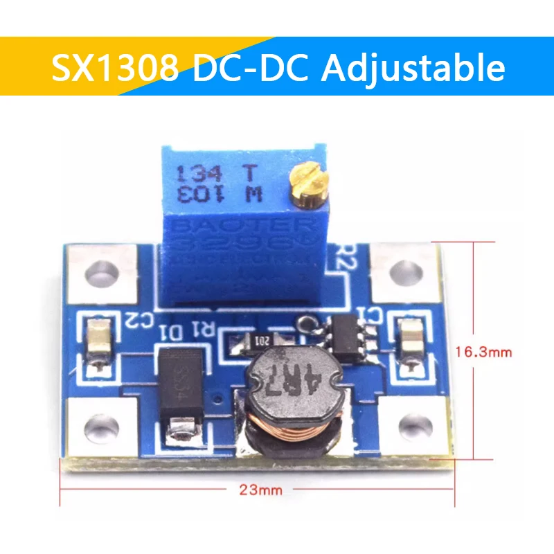 MT3608 SX1308 Adjustable Boost Module DC-DC Step Up Converter Module 2A Max 2V-24V To 5V 9V 12V 28V Booster Power Supply Board