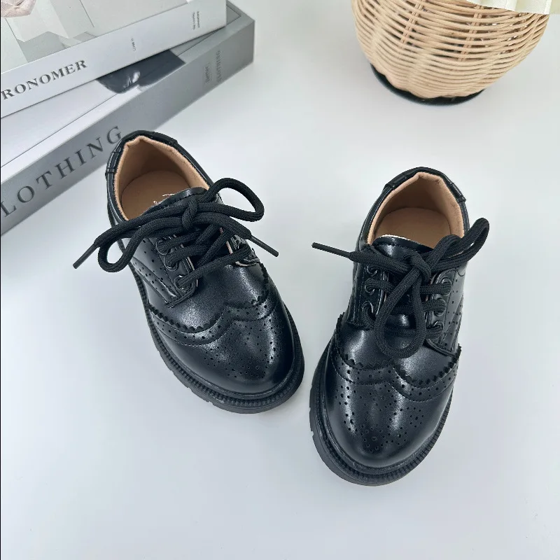 Kids Shoes Spring Autumn New Fashion Casual Comfortable Little Boys Leather Shoes Girls Stylish Soft-Soled British Style Loafers