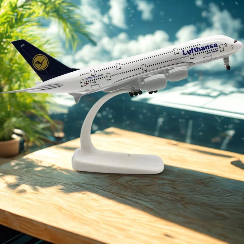 

Aviation Enthusiasts A380 Lufthansa Air Airplane Model 20cm Alloy Material Model With Landing Gear Scale Aircraft For Gifts
