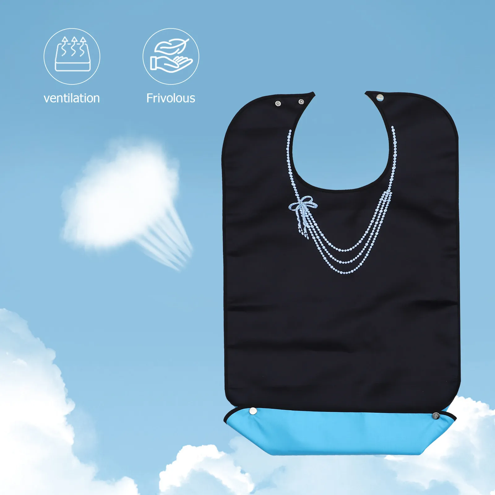 

1Pcs Adult Eating Bib Waterproof Polyester Elderly Meal Apron Large Pocket Saliva Towel Clothing Protector Feeding Bib