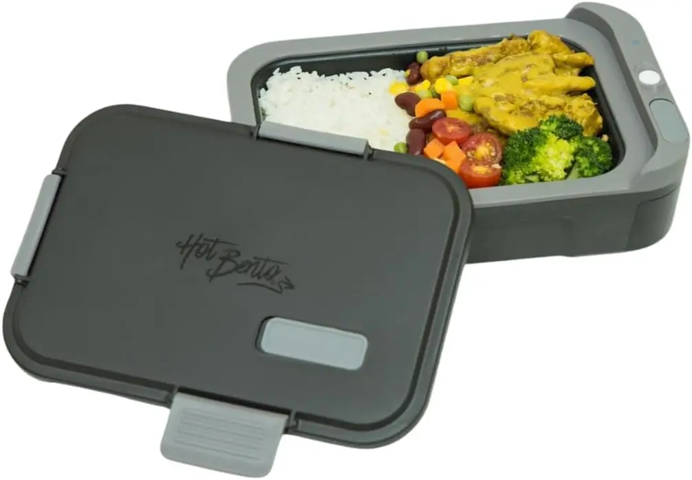 mit zusätzlicher Batterie – selbsterwärmende Lunchbox und Speisenwärmer, abnehmbar, batteriebetrieben, tragbar, kabellos, Mahlzeiten