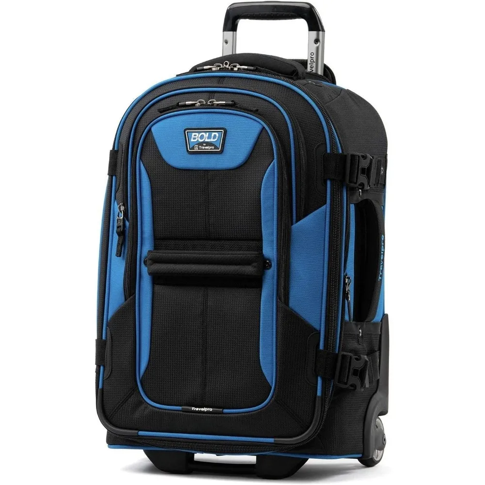 Softside Expandable Rollaboard Luggage Set - Unisex Adult, Blue/Black, 2-Piece (22/28) with Bold Design