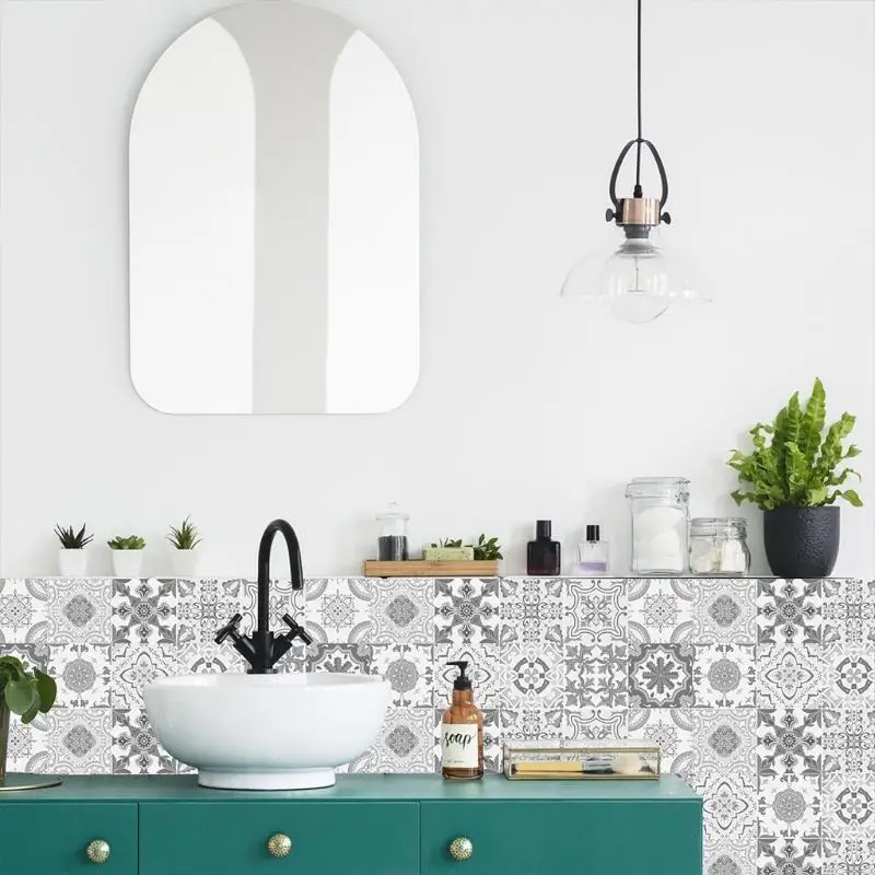 DXAF 10pcs Mandala Backsplash Azulejos Palabra