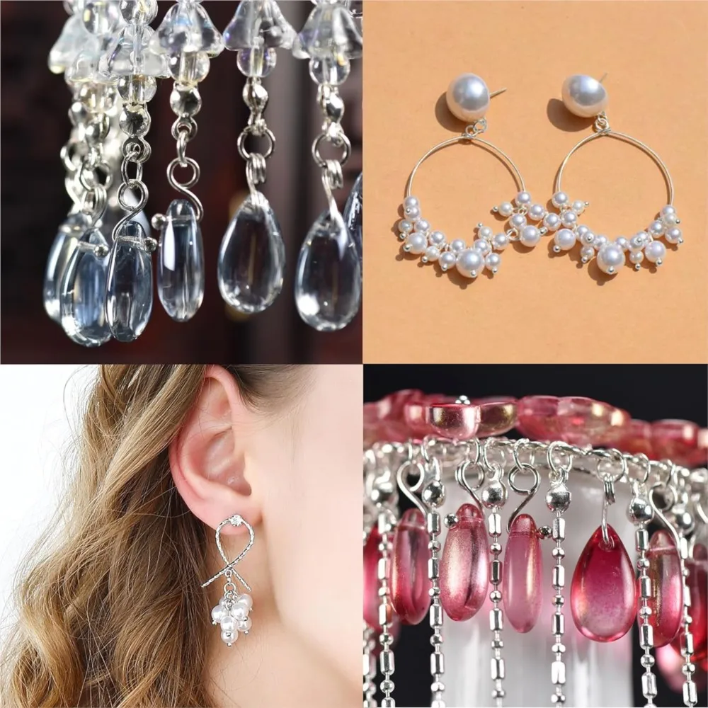 100pcs Round Ball Head Pins Flexible Easy Use for DIY Earring Bracelet Jewelry Bead Threading Make view 2