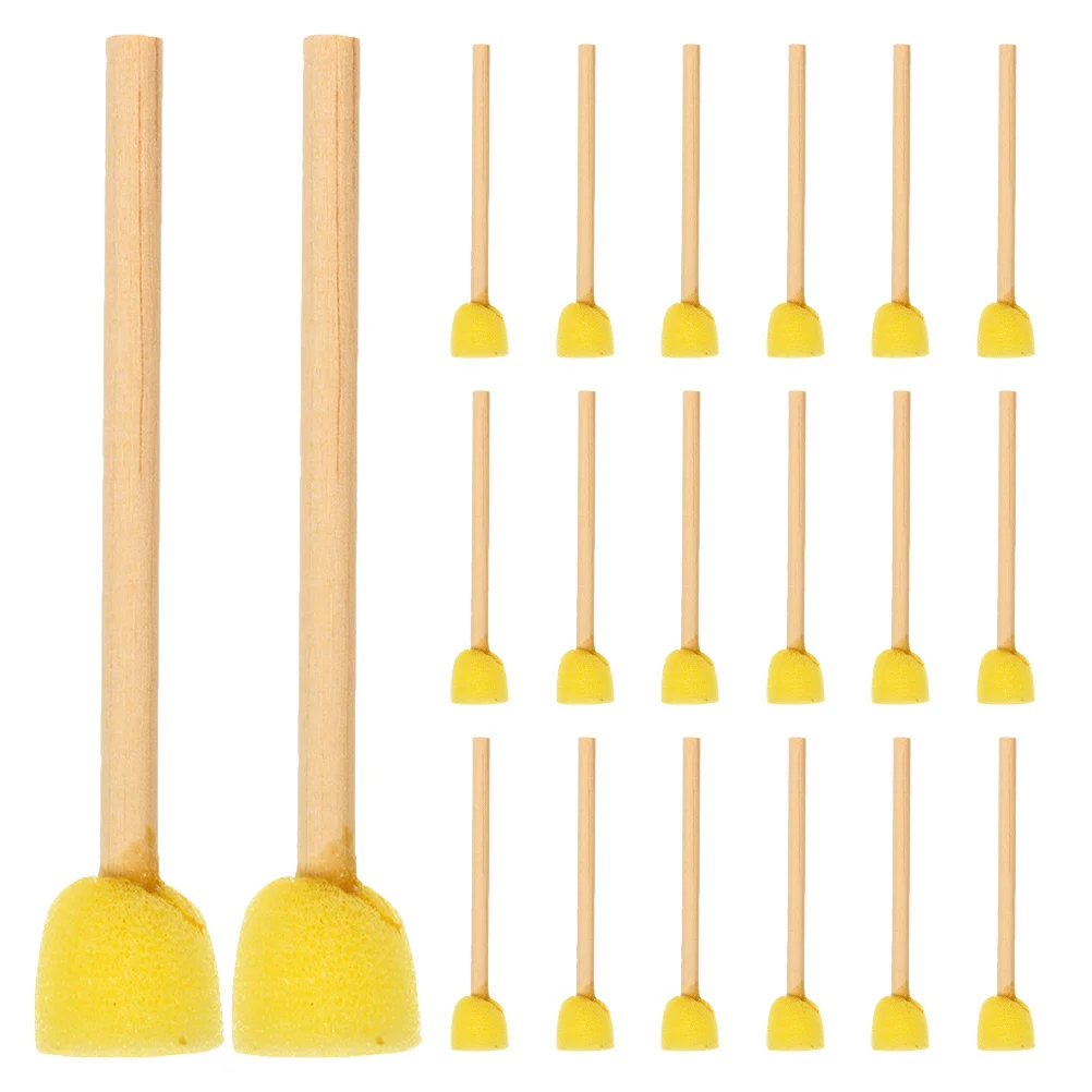 

20pcs Painting Brush Set Round Sponge Brushes For 'S Art Tools Foam Stippler Diy Craft Supplies Wooden Handle Art