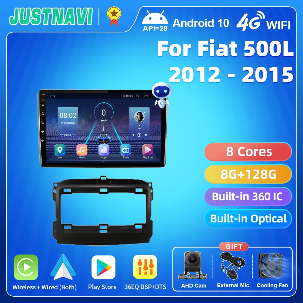 

Автомобильный радиоприемник JUSTNAVI QT5 Android 10 для Fiat 500L 2012-2015 Carplay мультимедийный видеоплеер автомобильный стерео Carplay GPS навигация 2DIN