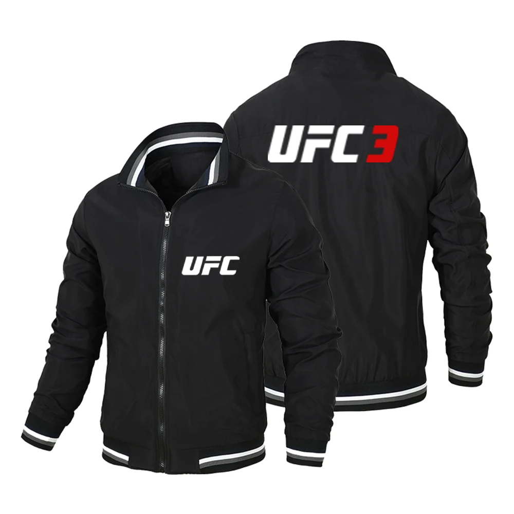 

Мотоциклетная куртка с принтом UFC, модная ветровка для пилота, бейсбольный комплект, мужская куртка 2024, весна и осень, новый продукт