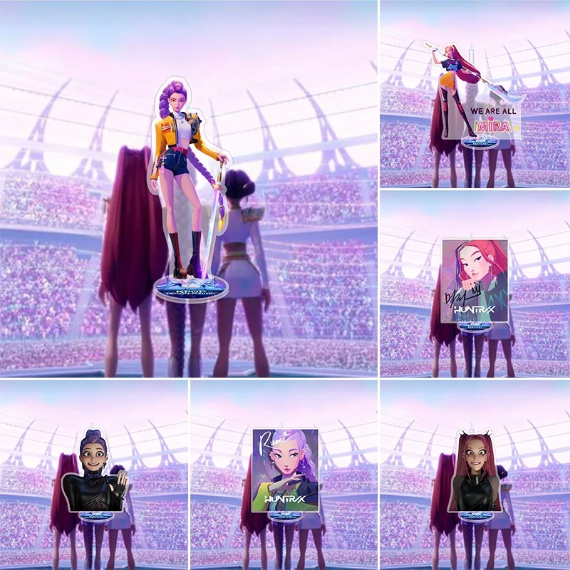 Kpop شيطان هون الاكريليك حامل سطح المكتب ديكور الوقوف زخرفة شخصيات كرتونية الحرفية هنتركس الفتيات مجموعة الأفلام الأجهزة الطرفية #2