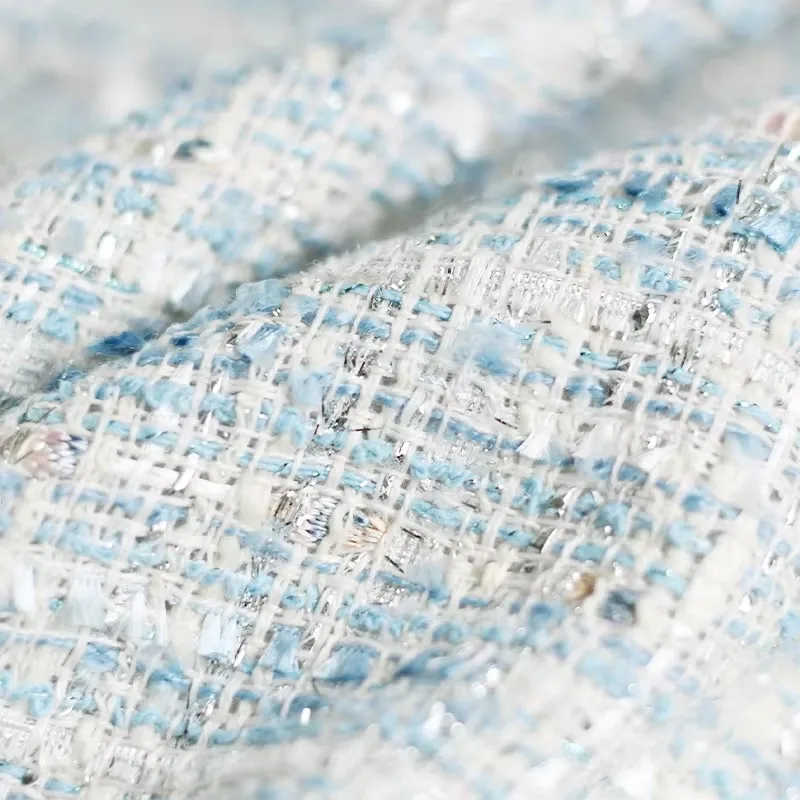 

Red raspberry Blue and white bright silver silk weaving 148cm 500g fabrics clothes Garment sewing materials Free shipping