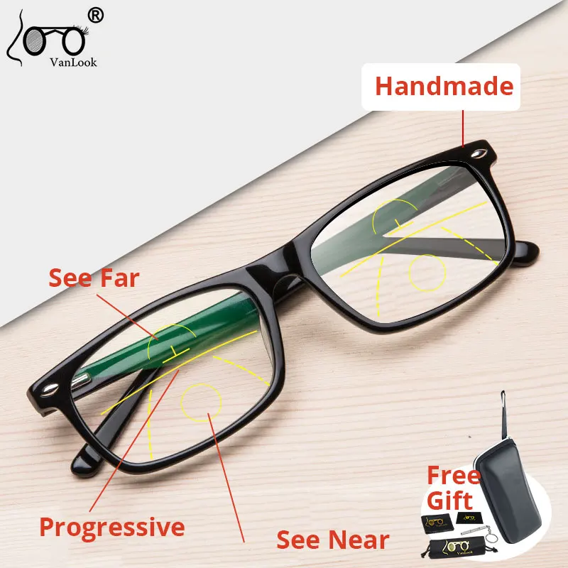 

Progressive Multifocal Reading Glasses Blue Light Blocking Spectacle For Men Women Fashion Optical Eyeglasses With Case+1 2 3 4