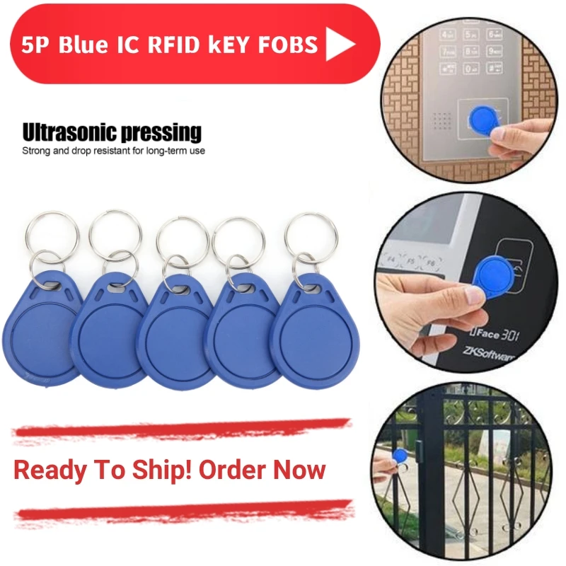 

5x Blue ABS 13.56Mhz TK4100 CHIP RFID Security Smart Keyfob Support Mi-fare Classic 1K Chip Key Tag Key Fob for access control