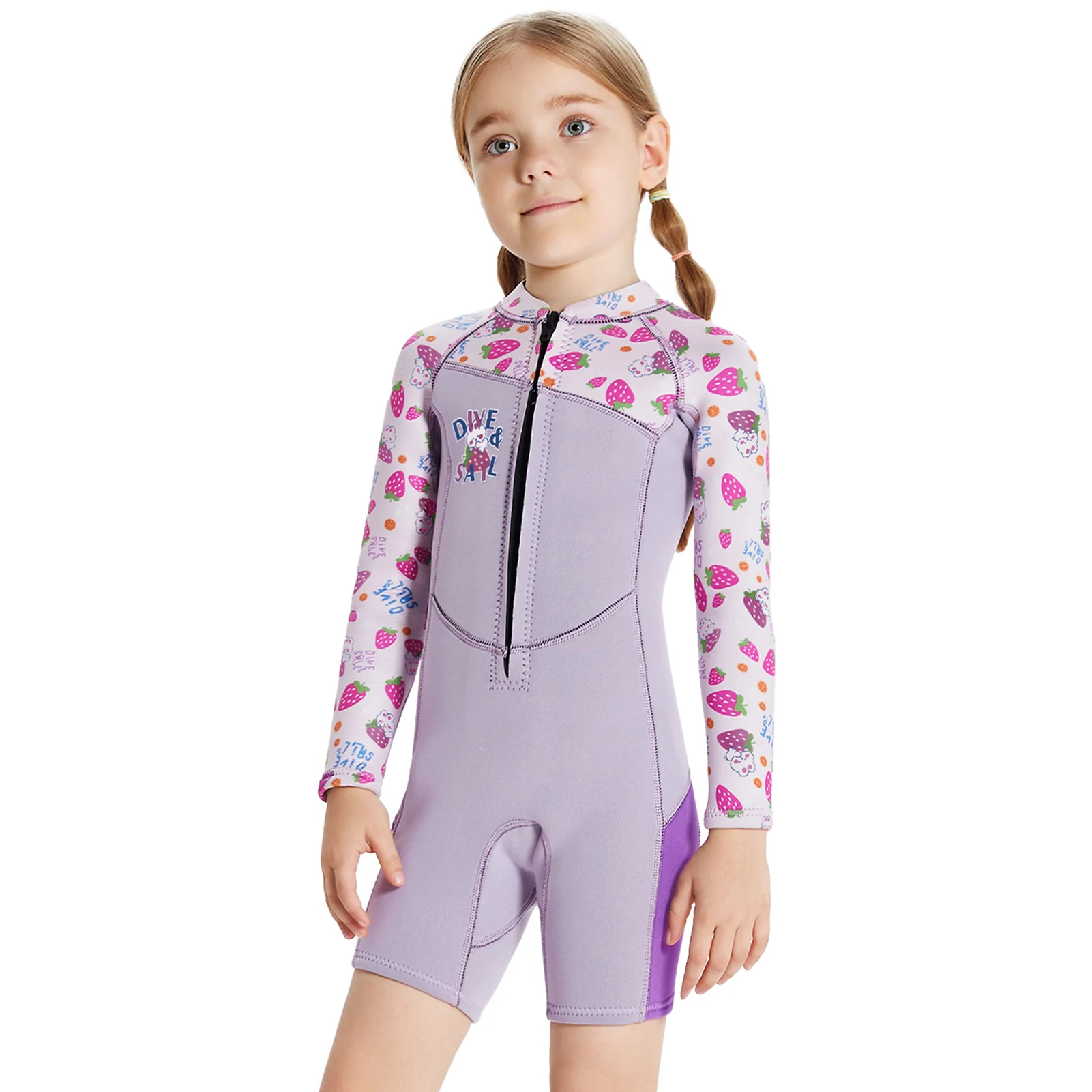 Traje de neopreno 2.5 mm una pieza manga larga para niños - imagen 2