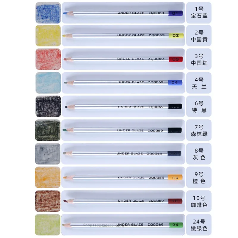 Keramik Unterglasur Farbe Bleistift 10 Farben Optional Hohe Temperatur Glasur Pulver Stift DIY Keramik Malerei Färbung Werkzeug