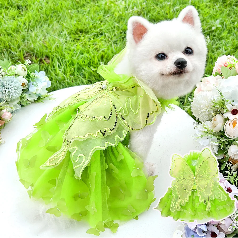 Pet Butterfly Princess Dress For Puppy Kitten Pet Costume Birthday Party Evening Dresses Summer Butterfly Cat Dog Clothes image 3