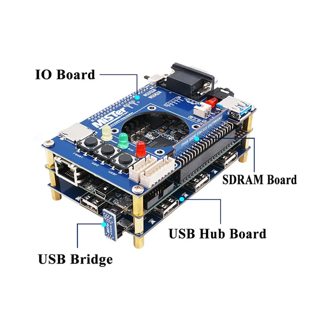 Saldatura manuale calda Mister USB Hub V2.1 Scheda per Mister FPGA 7 Porte USB Scheda IO per Terasic DE10-Nano Accessori Dropshipping