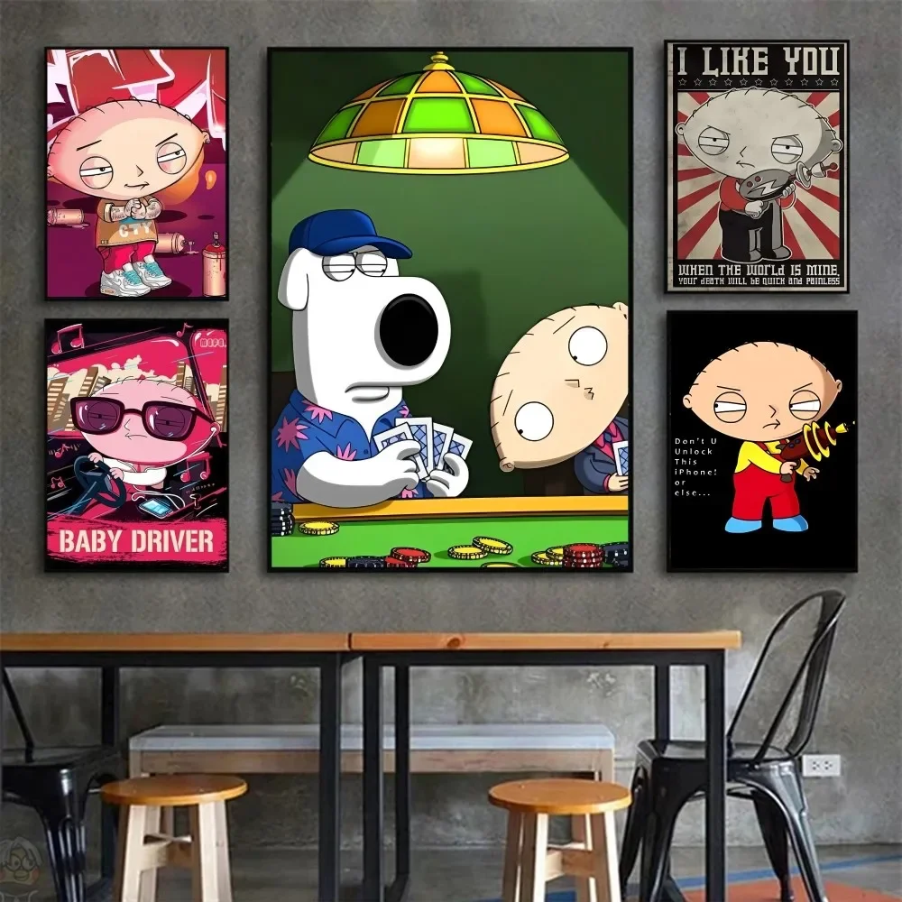 1pc Classic Anime Family Guy Poster Paper Print Home Bedroom Entrance Bar Cafe Art Painting Decoration