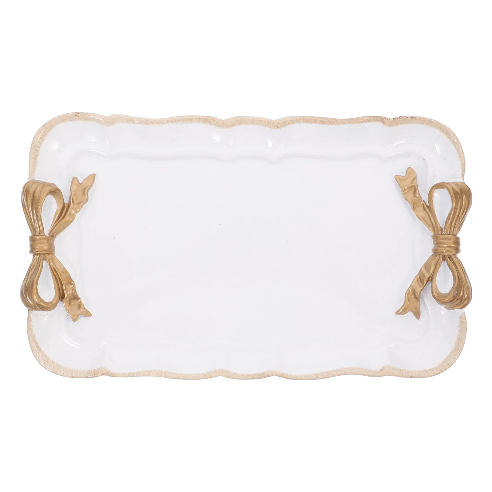 

Sweet Retro Snack For Dessert Jewelry Plate Jewelry Tray Snack Fruit Home Decor Dessert Tray (White)