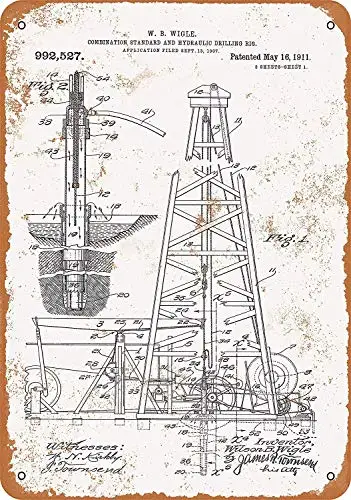 

Оловянная буровая установка Kexle Signs 8x12, патентованный металлический знак, винтажный внешний вид, гаражная мужская пещера, Ретро Декор для стен