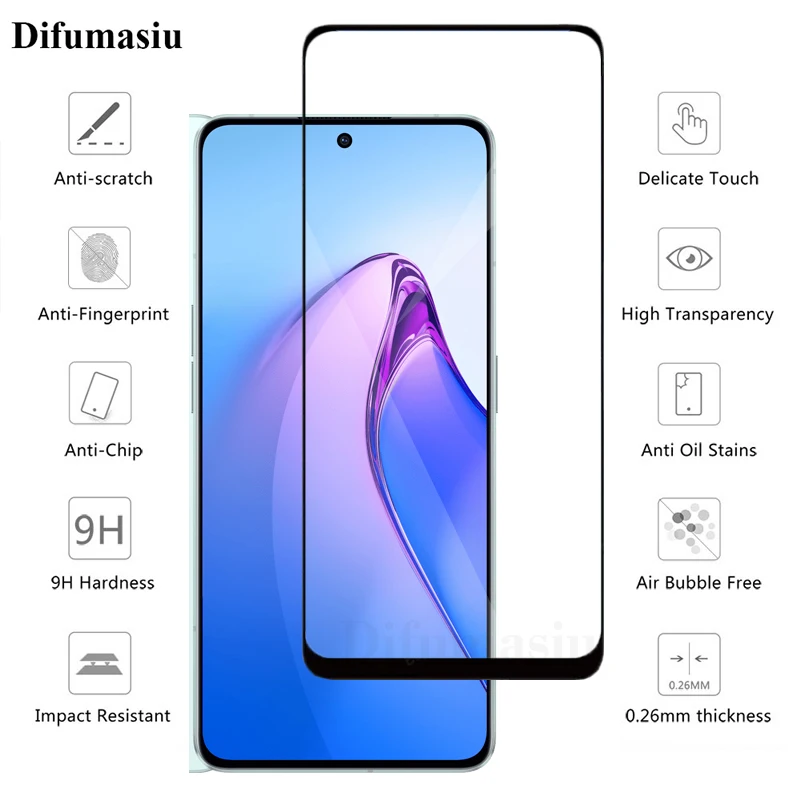 3 in1 per OPPO Reno 8Pro 5G vetro temperato Reno 7Pro 8T 8Z 7Z 6Z 5G protezione dello schermo a copertura totale