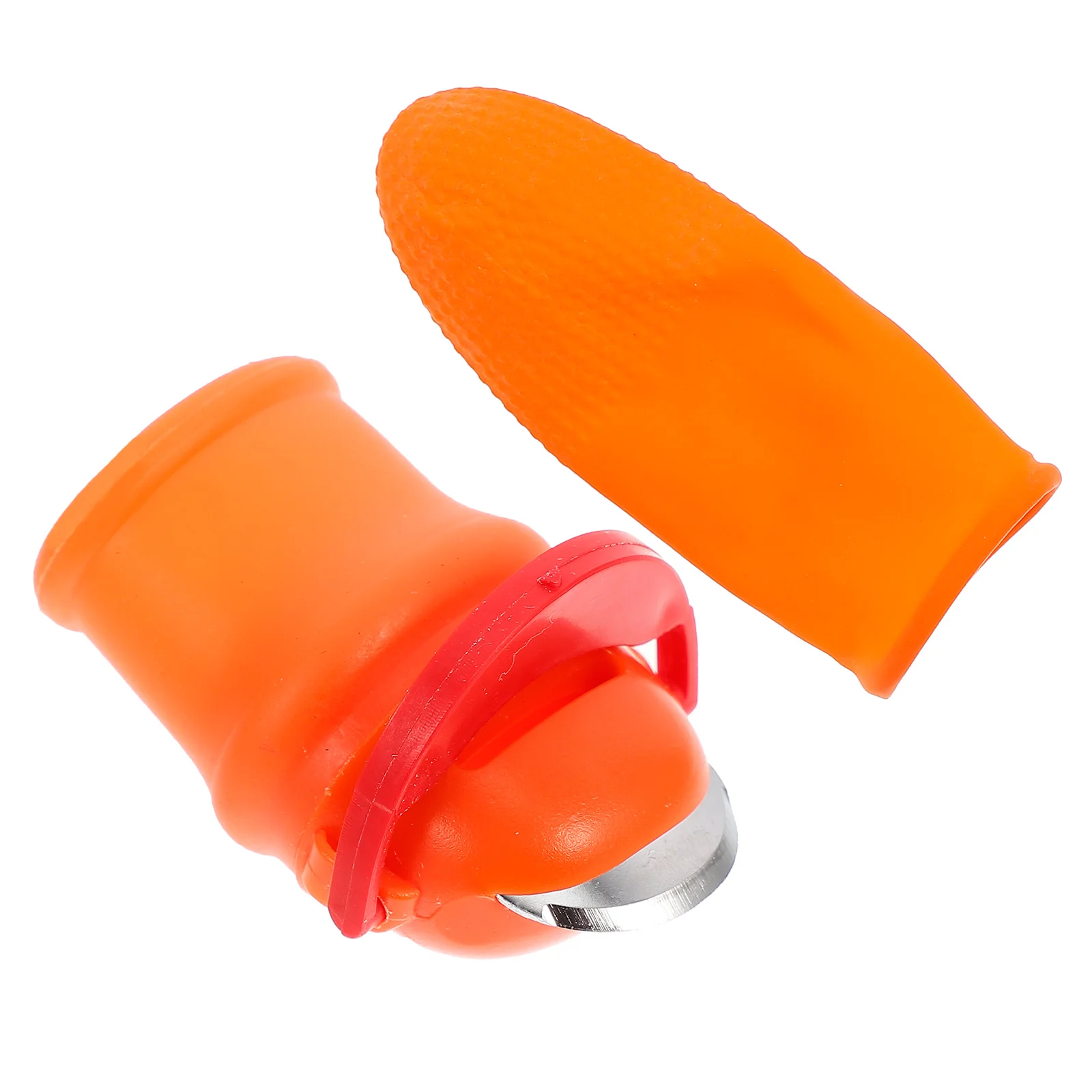 Cuchillos de pulgar para jardinería de verduras de acero inoxidable de silicona, herramienta de selección de plantas portátil para cosechar frutas y verduras fáciles