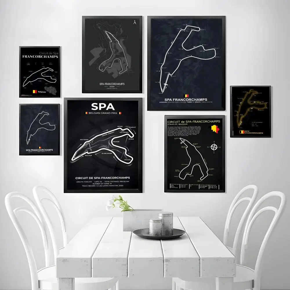 iconic circuit Circuit de Spa F-Francorchamps Poster Wall decals, perfect for hallways, living rooms, and home decor