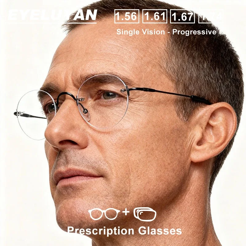 

EYELUYAN очки без оправы для мужчин и женщин 1,61 1,67 индексные асферические линзы очки по рецепту оптические очки для близорукости и дальнозоркости