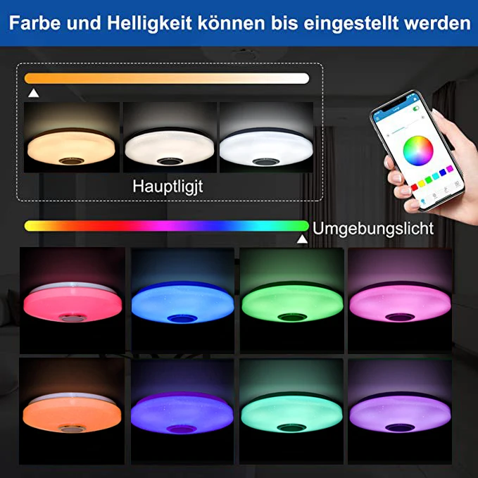 AC100-240V LED Ceiling Light RGB Modern Home Lighting Bluetooth Remote APP Control Music Light Bedroom Smart Ceiling Light