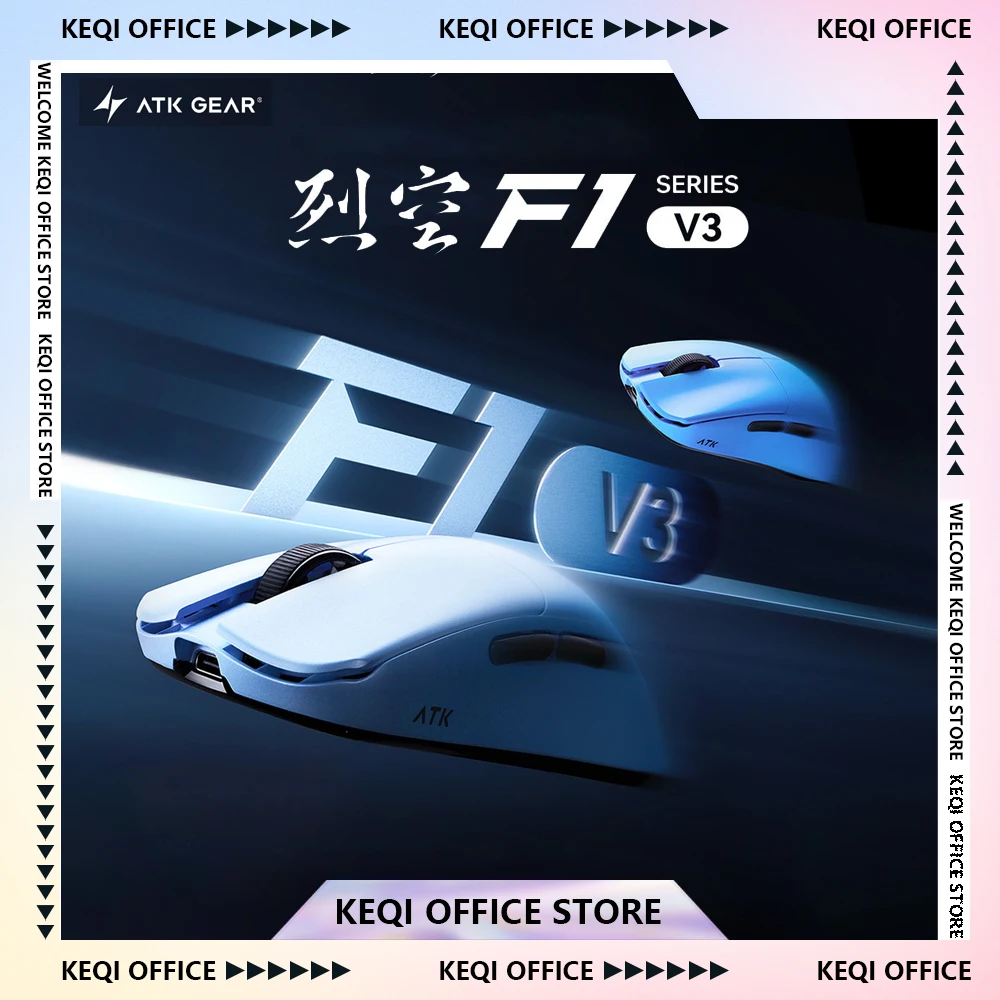 ATK F1V3 Gaming Mouse Small Hands Wireless PAW3955 Dual 8K Low Latency Lightweight E-sports Mouse Customized PC Accessories Gift