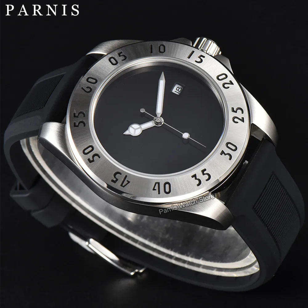 

Parnis 43mm Sapphire 21 Jewels Miyota Automatic Black Dial Men Mechanical WristWatch