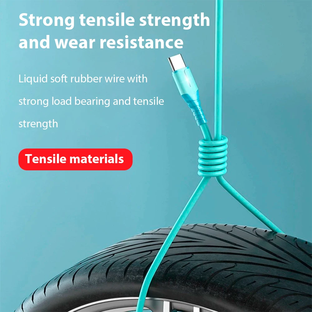 Liquid Soft Rubber Lighting Data Line for Android Apple Type-C Xiaomi Huawei USB Fast Charging Cable Data Line Resistant image 3